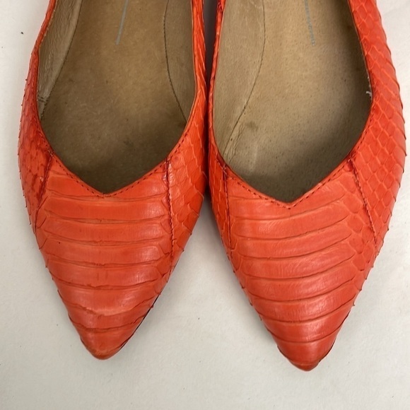 Dolce Vita Pointed Toe Orange 8 snakeskin zip zipper - Picture 5 of 8